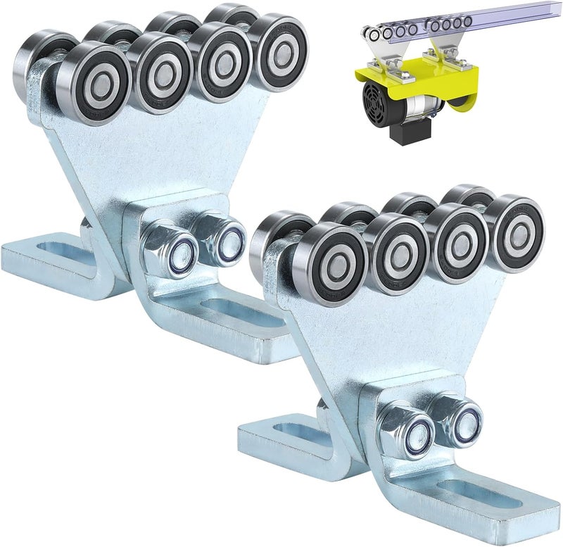 Fuperoo Electric Hoist 8 Wheel Trolley Assembly-Hoist Trolley Rollers.Ideal for Garage Hoist Systems.for use with 1-5/8" Wide and All 1-5/8" or Taller Strut Channel - Image 1